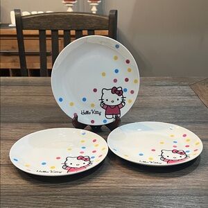 HELLO KITTY SANRIO POLKA DOT PORCELAIN PLATES
